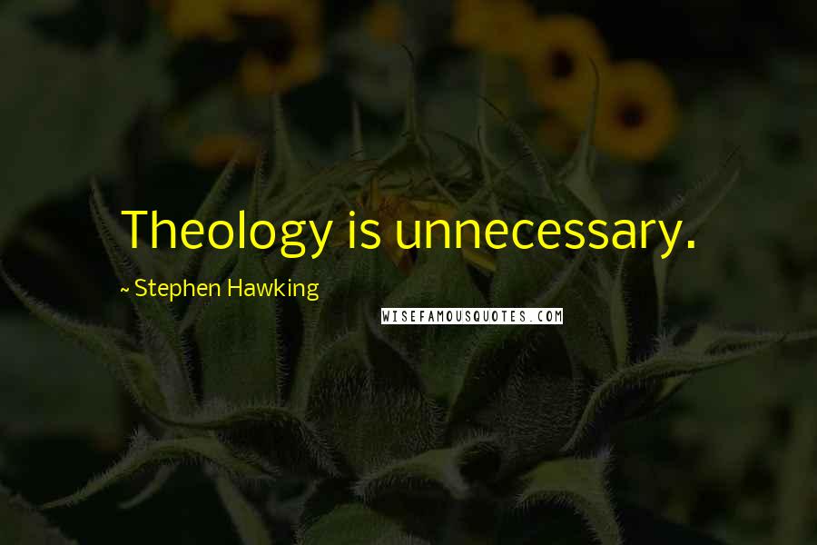 Stephen Hawking Quotes: Theology is unnecessary.
