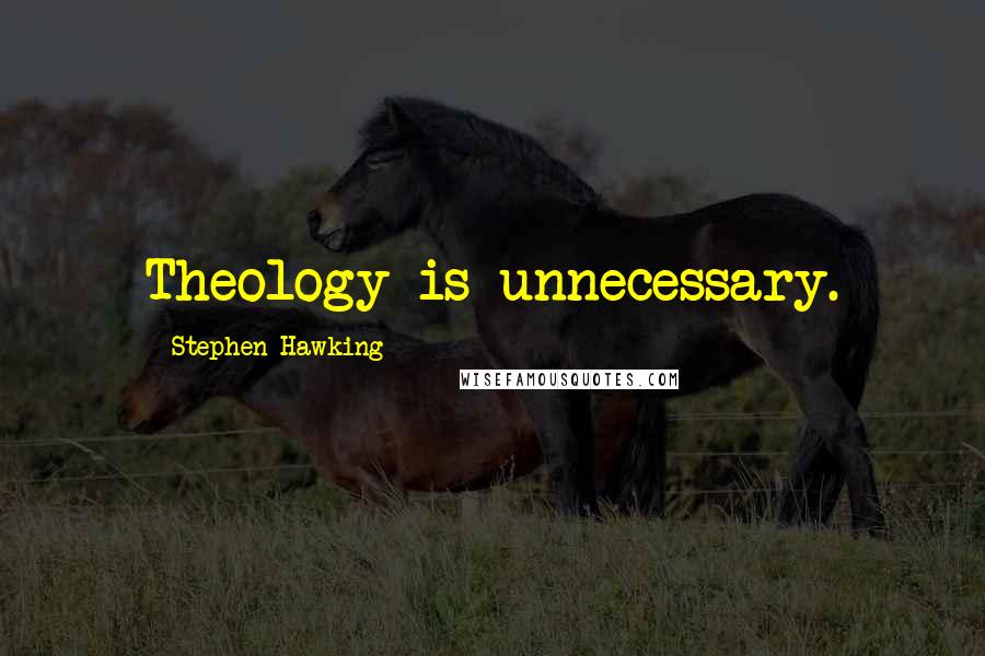 Stephen Hawking Quotes: Theology is unnecessary.