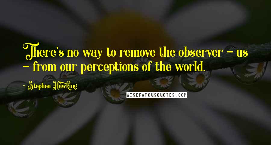 Stephen Hawking Quotes: There's no way to remove the observer - us - from our perceptions of the world.