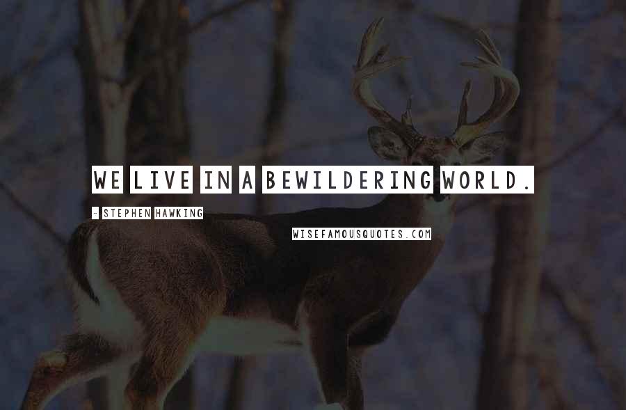 Stephen Hawking Quotes: We live in a bewildering world.