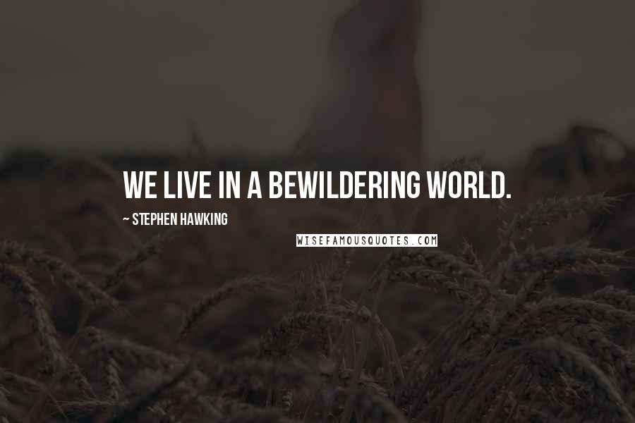 Stephen Hawking Quotes: We live in a bewildering world.