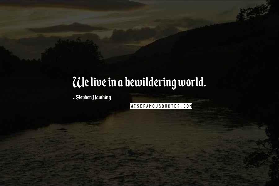 Stephen Hawking Quotes: We live in a bewildering world.