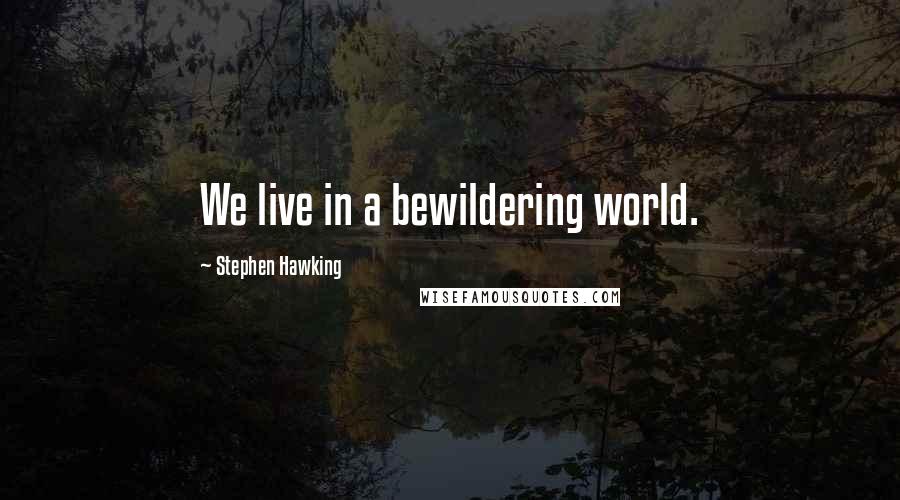 Stephen Hawking Quotes: We live in a bewildering world.
