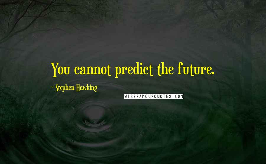 Stephen Hawking Quotes: You cannot predict the future.