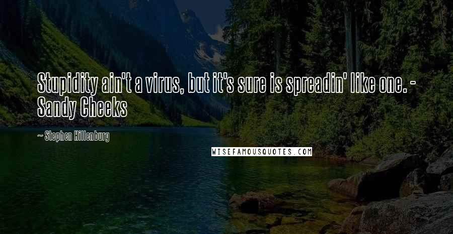 Stephen Hillenburg Quotes: Stupidity ain't a virus, but it's sure is spreadin' like one. - Sandy Cheeks