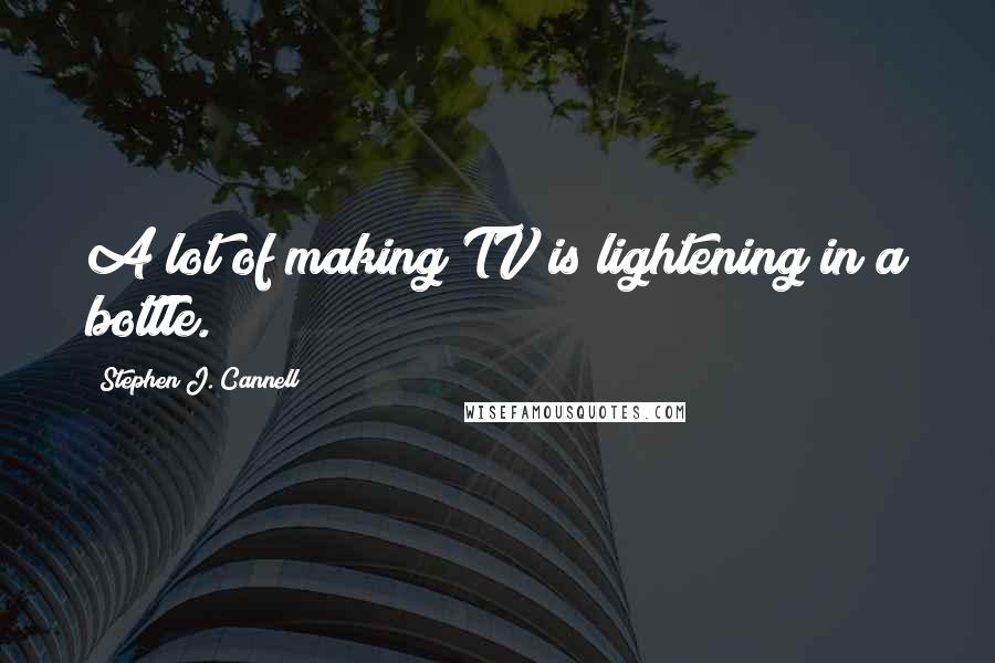 Stephen J. Cannell Quotes: A lot of making TV is lightening in a bottle.