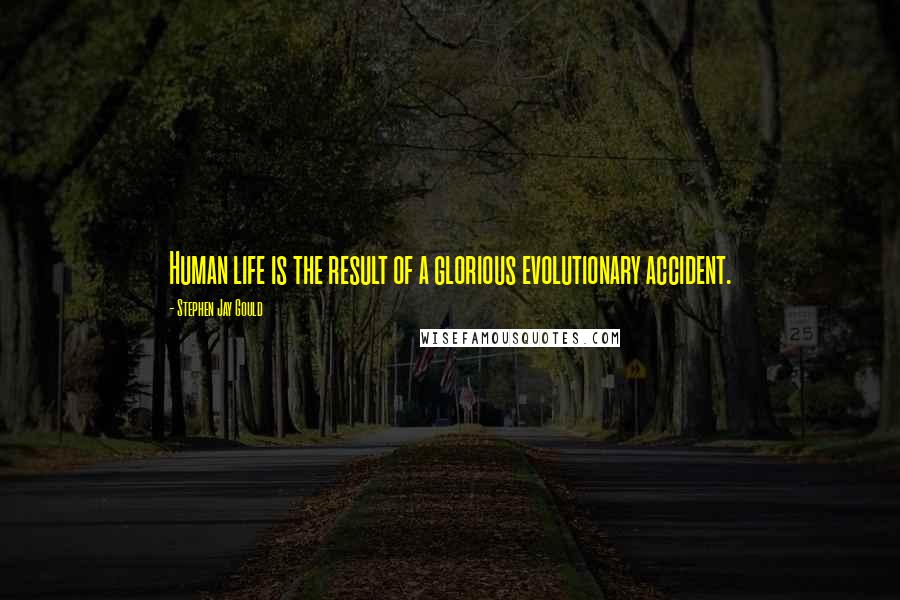 Stephen Jay Gould Quotes: Human life is the result of a glorious evolutionary accident.