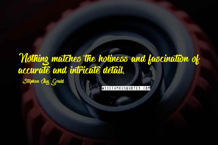 Stephen Jay Gould Quotes: Nothing matches the holiness and fascination of accurate and intricate detail.