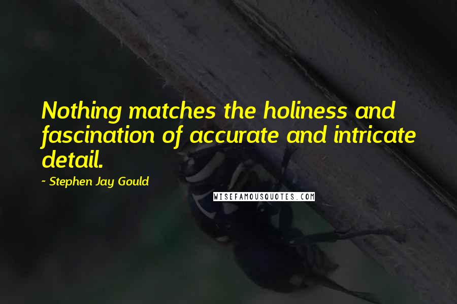 Stephen Jay Gould Quotes: Nothing matches the holiness and fascination of accurate and intricate detail.