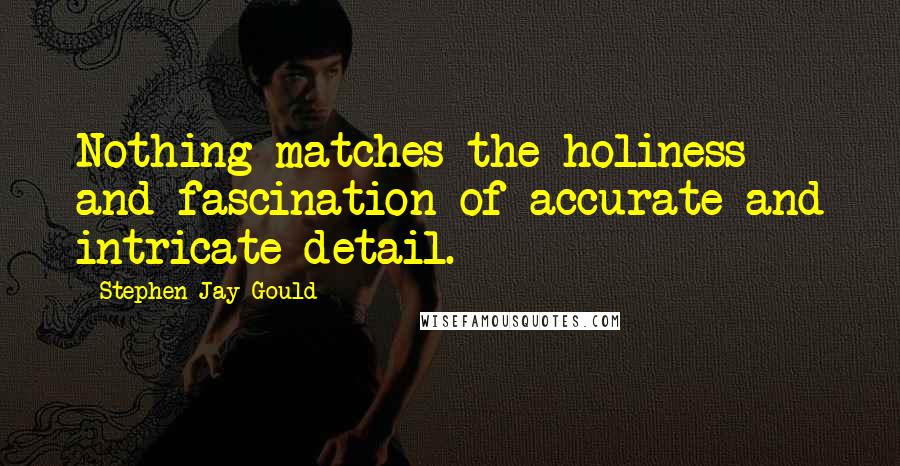 Stephen Jay Gould Quotes: Nothing matches the holiness and fascination of accurate and intricate detail.