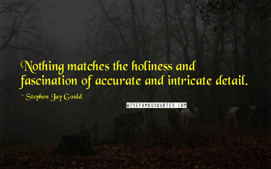 Stephen Jay Gould Quotes: Nothing matches the holiness and fascination of accurate and intricate detail.