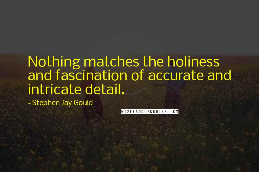 Stephen Jay Gould Quotes: Nothing matches the holiness and fascination of accurate and intricate detail.