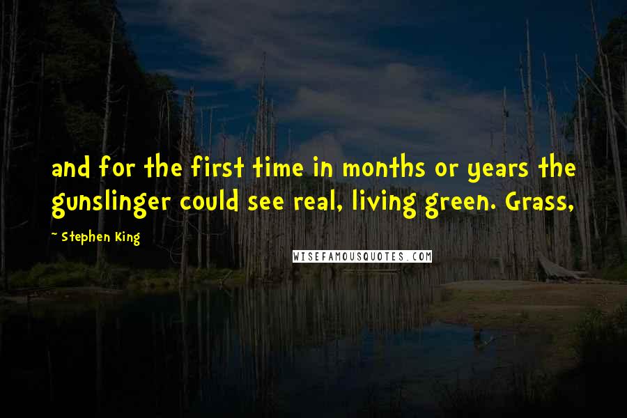 Stephen King Quotes: and for the first time in months or years the gunslinger could see real, living green. Grass,