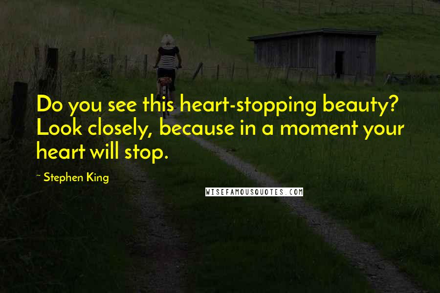 Stephen King Quotes: Do you see this heart-stopping beauty? Look closely, because in a moment your heart will stop.