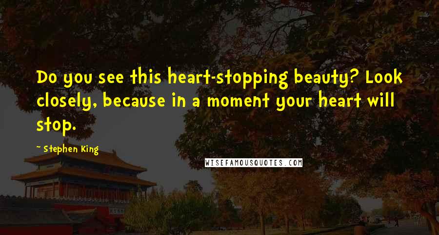 Stephen King Quotes: Do you see this heart-stopping beauty? Look closely, because in a moment your heart will stop.