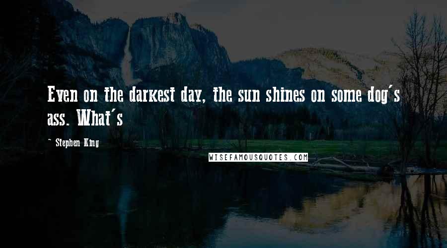 Stephen King Quotes: Even on the darkest day, the sun shines on some dog's ass. What's