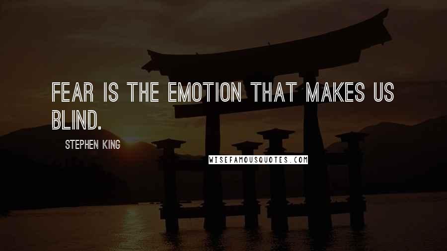 Stephen King Quotes: Fear is the emotion that makes us blind.