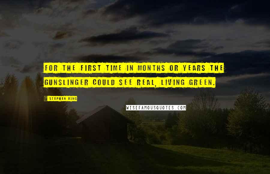 Stephen King Quotes: for the first time in months or years the gunslinger could see real, living green.