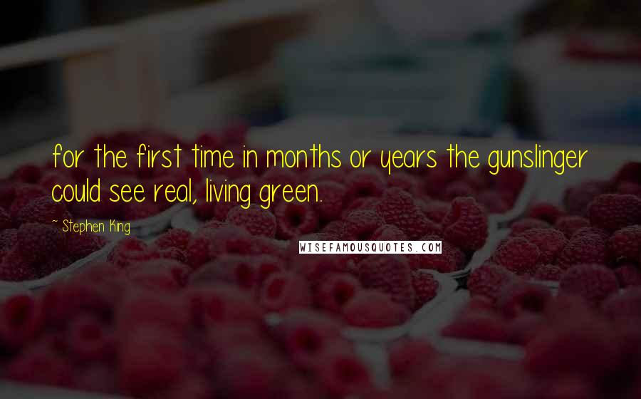 Stephen King Quotes: for the first time in months or years the gunslinger could see real, living green.