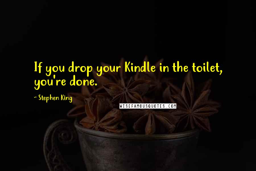 Stephen King Quotes: If you drop your Kindle in the toilet, you're done.