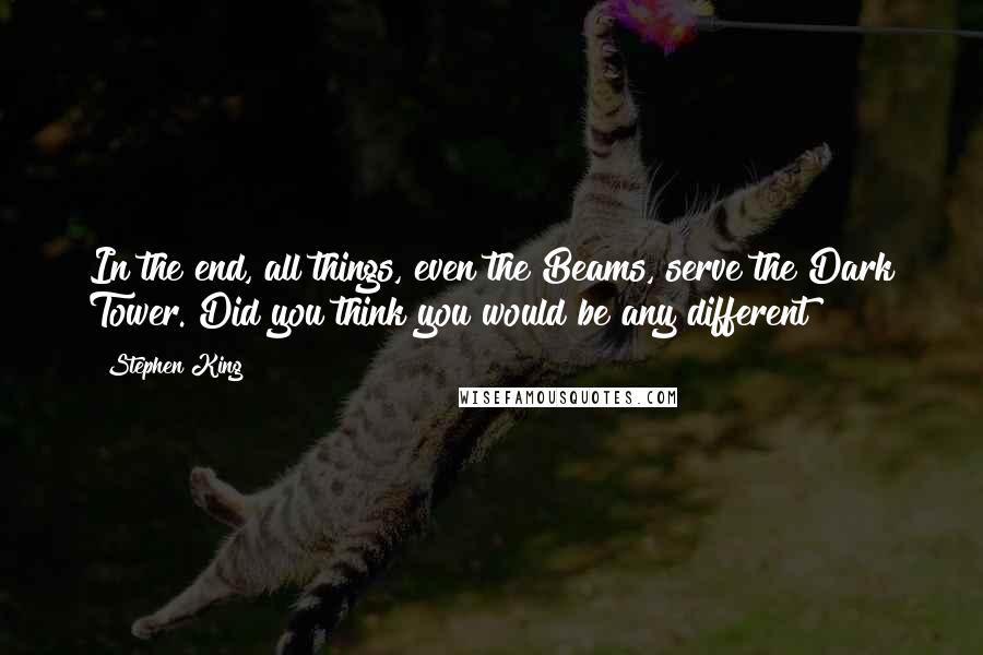 Stephen King Quotes: In the end, all things, even the Beams, serve the Dark Tower. Did you think you would be any different?