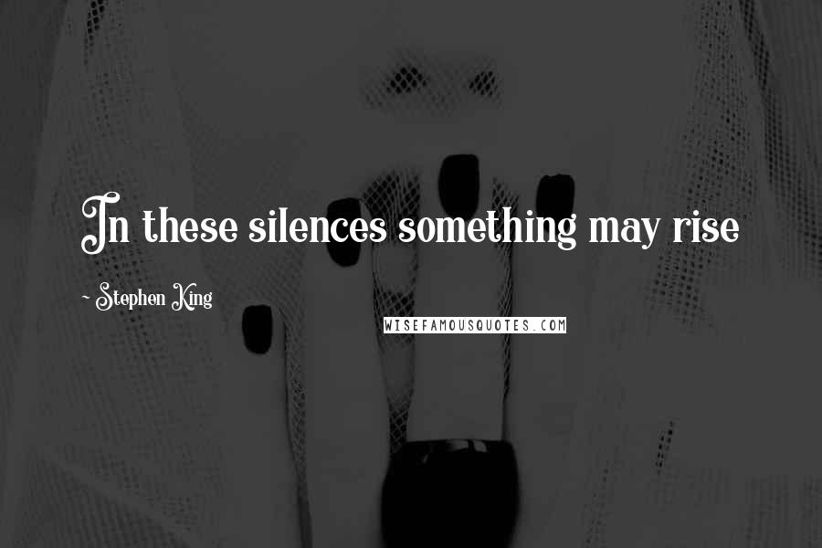 Stephen King Quotes: In these silences something may rise
