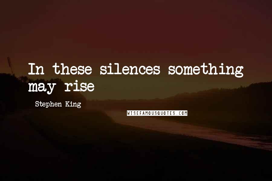Stephen King Quotes: In these silences something may rise