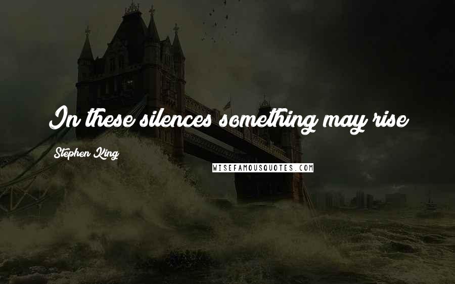 Stephen King Quotes: In these silences something may rise