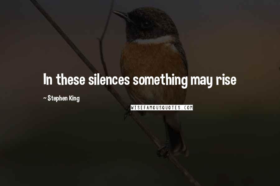 Stephen King Quotes: In these silences something may rise