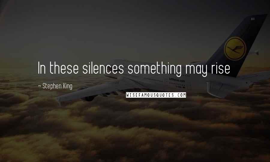 Stephen King Quotes: In these silences something may rise