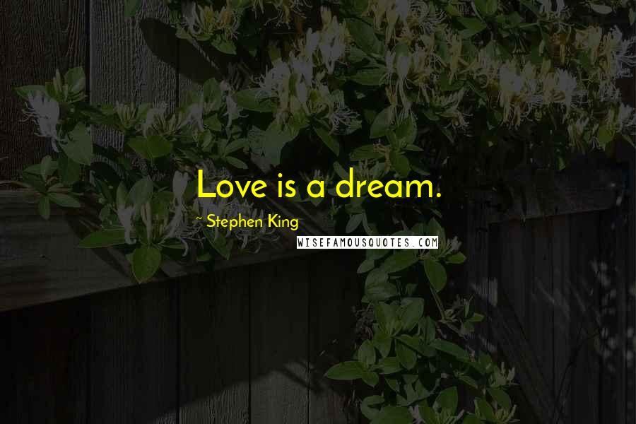 Stephen King Quotes: Love is a dream.