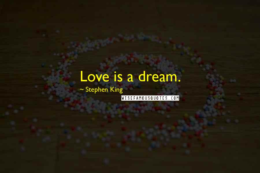 Stephen King Quotes: Love is a dream.