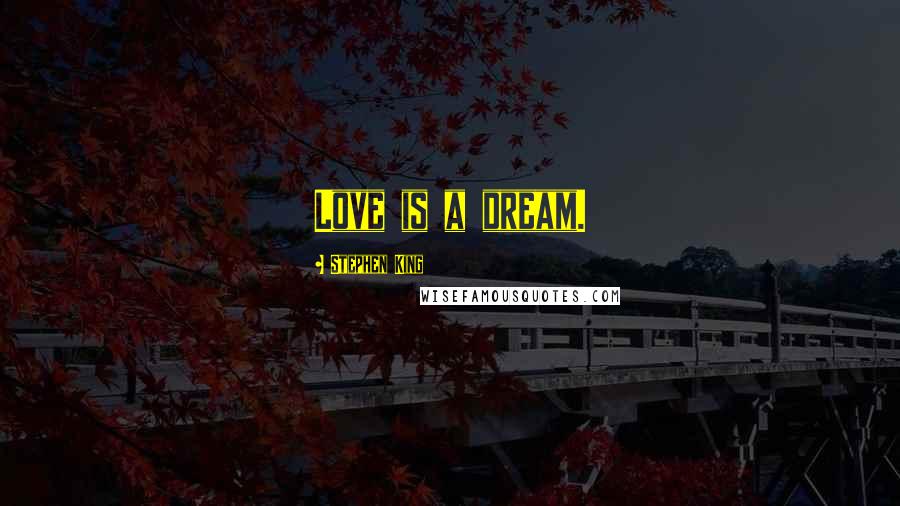 Stephen King Quotes: Love is a dream.