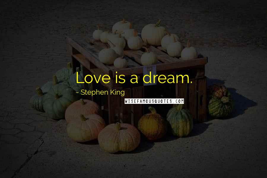 Stephen King Quotes: Love is a dream.