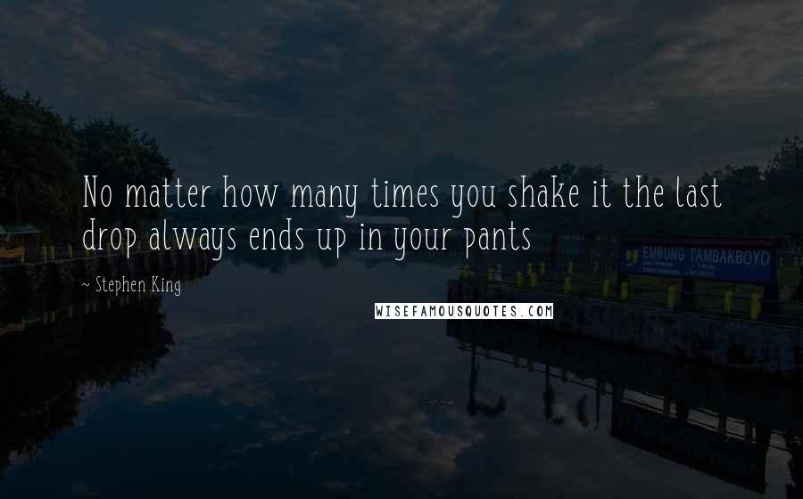 Stephen King Quotes: No matter how many times you shake it the last drop always ends up in your pants