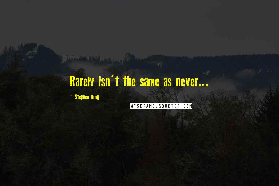 Stephen King Quotes: Rarely isn't the same as never...