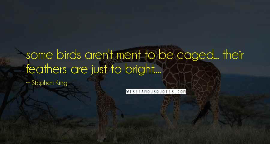 Stephen King Quotes: some birds aren't ment to be caged... their feathers are just to bright....