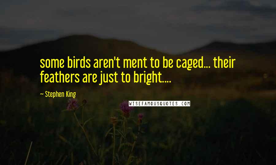 Stephen King Quotes: some birds aren't ment to be caged... their feathers are just to bright....