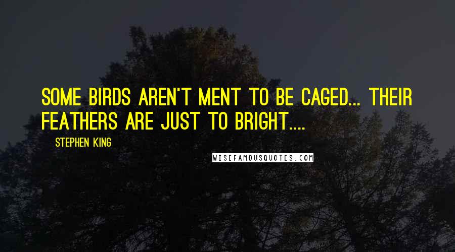 Stephen King Quotes: some birds aren't ment to be caged... their feathers are just to bright....