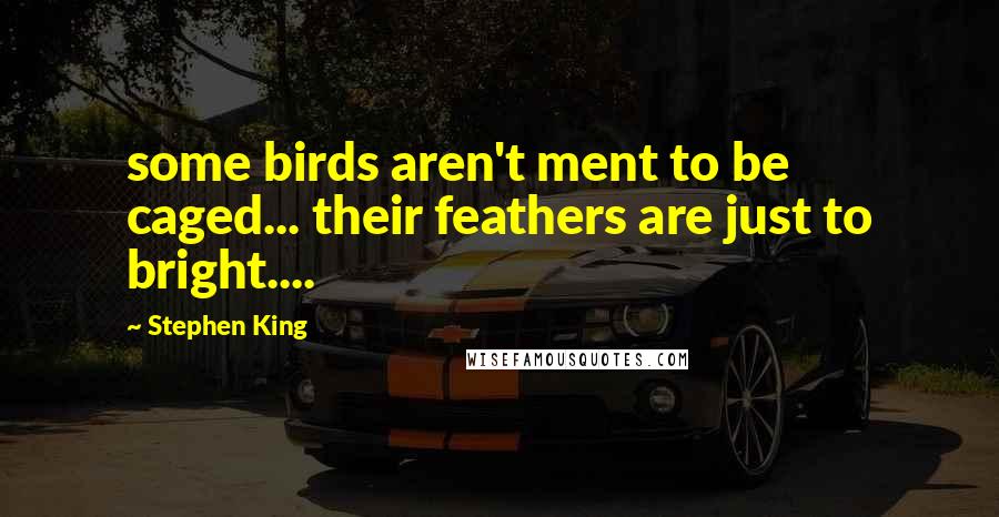 Stephen King Quotes: some birds aren't ment to be caged... their feathers are just to bright....