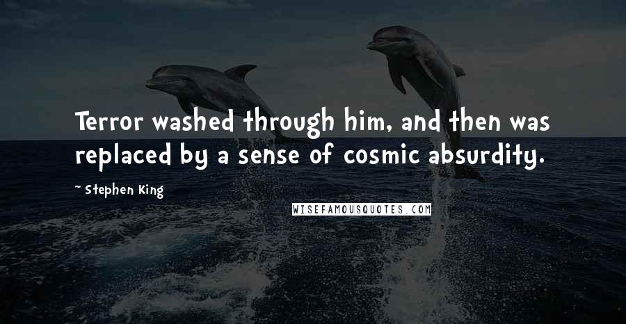 Stephen King Quotes: Terror washed through him, and then was replaced by a sense of cosmic absurdity.