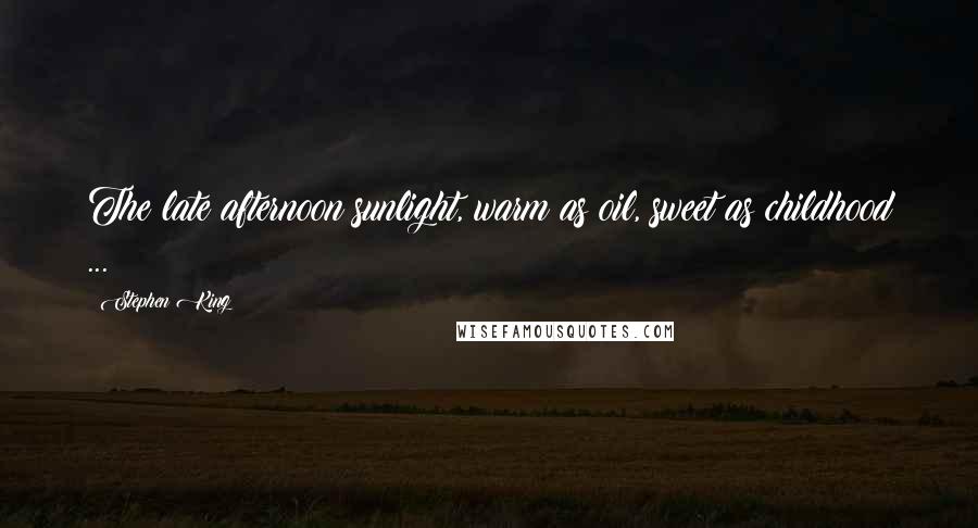 Stephen King Quotes: The late afternoon sunlight, warm as oil, sweet as childhood ...