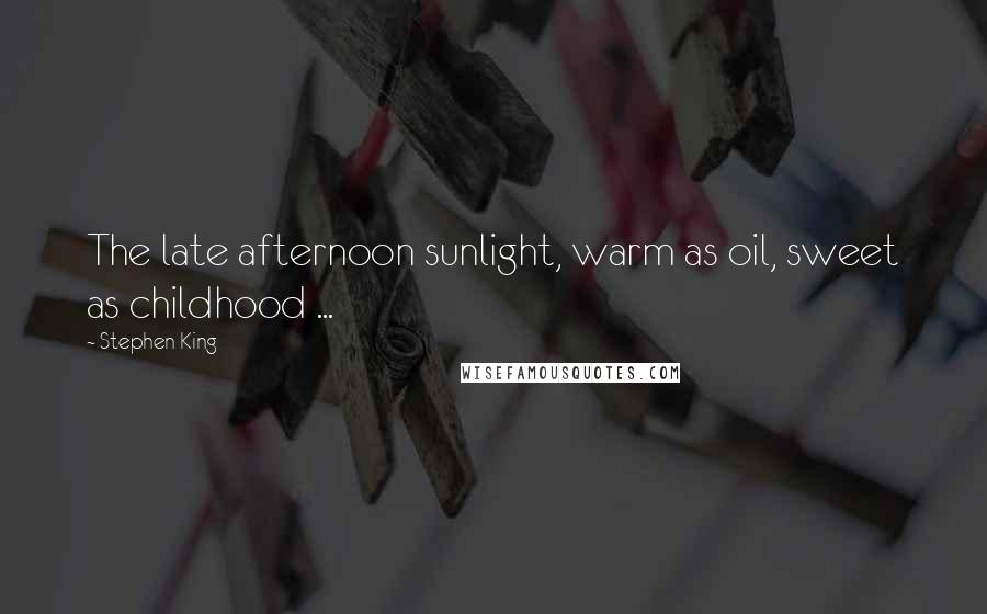 Stephen King Quotes: The late afternoon sunlight, warm as oil, sweet as childhood ...