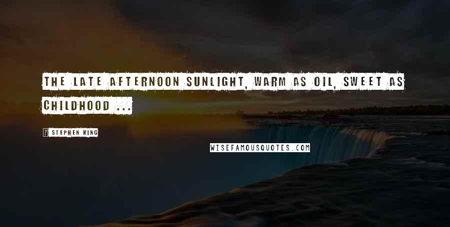 Stephen King Quotes: The late afternoon sunlight, warm as oil, sweet as childhood ...