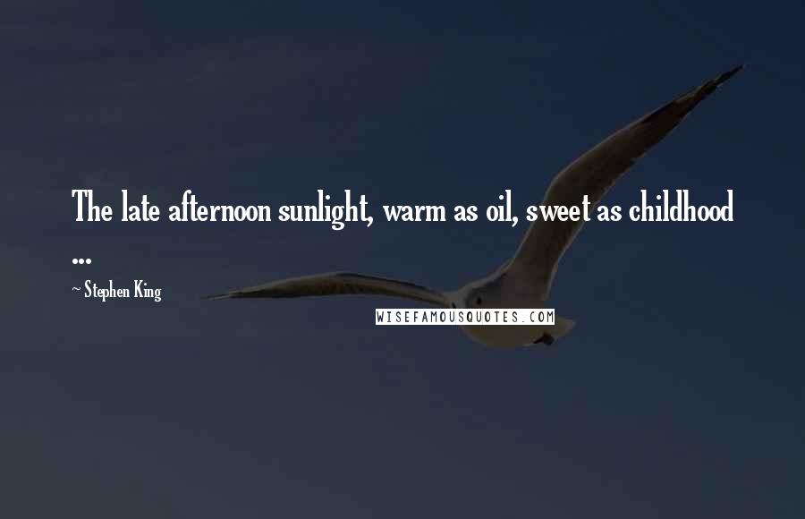 Stephen King Quotes: The late afternoon sunlight, warm as oil, sweet as childhood ...