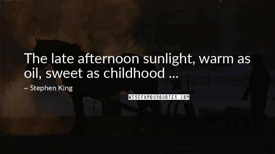 Stephen King Quotes: The late afternoon sunlight, warm as oil, sweet as childhood ...