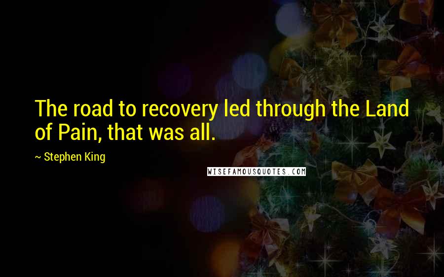 Stephen King Quotes: The road to recovery led through the Land of Pain, that was all.