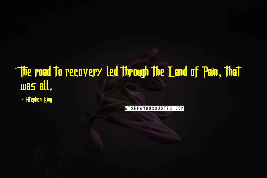 Stephen King Quotes: The road to recovery led through the Land of Pain, that was all.