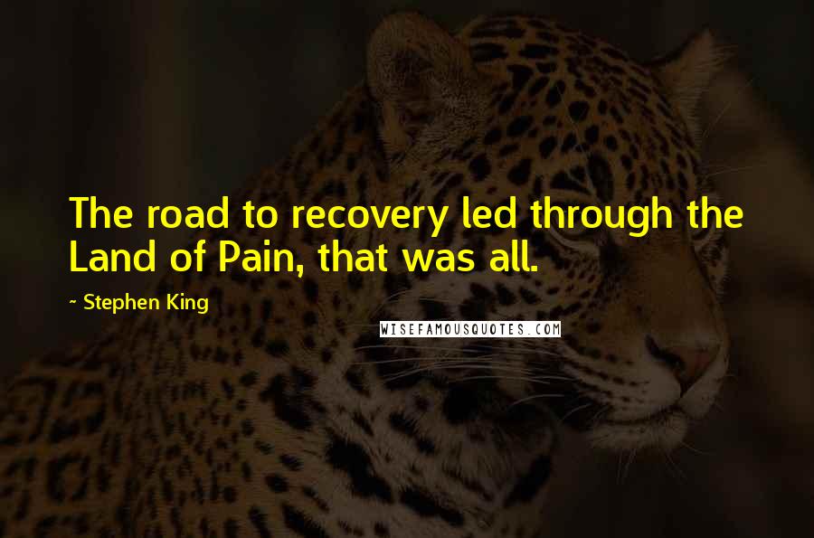 Stephen King Quotes: The road to recovery led through the Land of Pain, that was all.