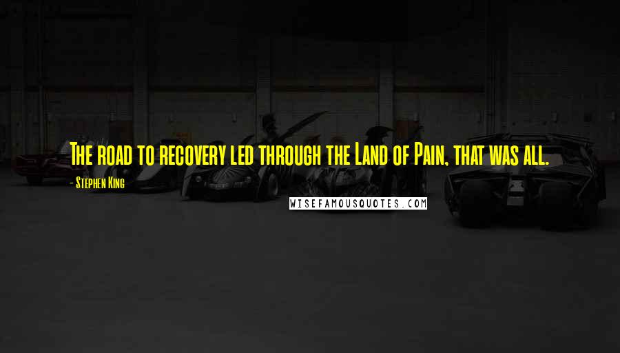 Stephen King Quotes: The road to recovery led through the Land of Pain, that was all.